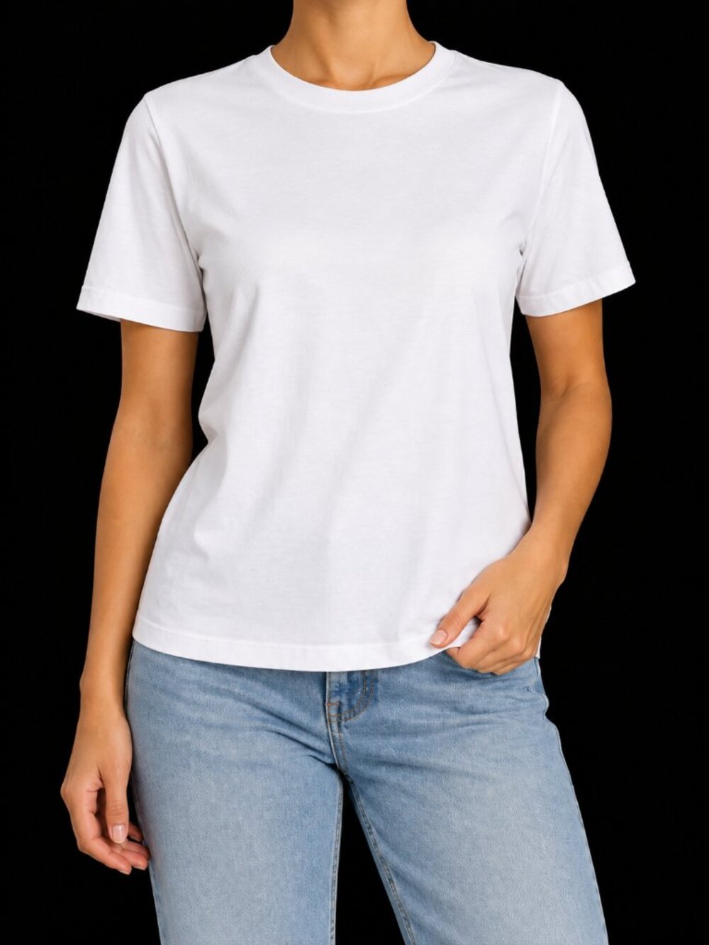 Women's Plain White T Shirt, S